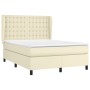 Cama box spring con colchón cuero sintético crema 140x200cm de , Camas y somieres - Ref: Foro24-3129035, Precio: 507,45 €, De...