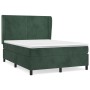 Cama box spring con colchón terciopelo verde oscuro 140x200 cm de , Camas y somieres - Ref: Foro24-3129096, Precio: 532,29 €,...