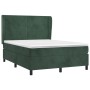 Cama box spring con colchón terciopelo verde oscuro 140x200 cm de , Camas y somieres - Ref: Foro24-3129096, Precio: 532,29 €,...