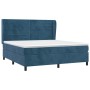 Cama box spring con colchón terciopelo azul oscuro 160x200 cm de , Camas y somieres - Ref: Foro24-3129283, Precio: 568,20 €, ...