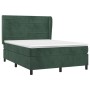 Cama box spring con colchón terciopelo verde oscuro 140x200 cm de , Camas y somieres - Ref: Foro24-3129276, Precio: 560,94 €,...