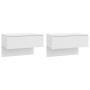 Mesitas de noche de pared 2 unidades blanco brillante de vidaXL, Mesitas de noche - Ref: Foro24-810948, Precio: 78,40 €, Desc...