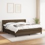 Cama box spring con colchón tela marrón oscuro 160x200 cm de , Camas y somieres - Ref: Foro24-3129964, Precio: 505,20 €, Desc...