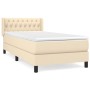 Cama box spring con colchón tela color crema 90x200 cm de , Camas y somieres - Ref: Foro24-3129926, Precio: 327,12 €, Descuen...