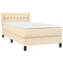 Cama box spring con colchón tela color crema 90x200 cm de , Camas y somieres - Ref: Foro24-3129926, Precio: 327,12 €, Descuen...