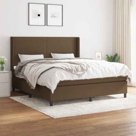 Box spring bed with dark brown fabric mattress 180x200 cm by , Beds and slatted bases - Ref: Foro24-3131292, Price: 626,22 €,...