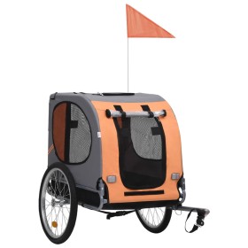 Remolque de bicicleta para mascotas naranja y gris de vidaXL, Cochecitos para mascotas - Ref: Foro24-91767, Precio: 145,36 €,...