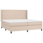 Cama box spring con colchón cuero sintético capuchino 200x200cm de , Camas y somieres - Ref: Foro24-3132404, Precio: 706,99 €...