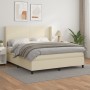 Box spring bed with cream synthetic leather mattress 160x200 cm by , Beds and slatted bases - Ref: Foro24-3132389, Price: 598...