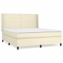 Box spring bed with cream synthetic leather mattress 160x200 cm by , Beds and slatted bases - Ref: Foro24-3132389, Price: 598...