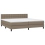 Boxspringbett mit Matratze und LED-Leuchten taupegrauer Stoff 200x200 cm von , Betten und Lattenroste - Ref: Foro24-3133505, ...