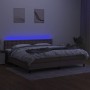 Boxspringbett mit Matratze und LED-Leuchten taupegrauer Stoff 200x200 cm von , Betten und Lattenroste - Ref: Foro24-3133505, ...