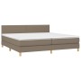 Cama box spring con colchón LED tela gris taupe 200x200 cm de , Camas y somieres - Ref: Foro24-3133585, Precio: 593,83 €, Des...