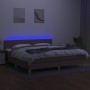 Cama box spring con colchón LED tela gris taupe 200x200 cm de , Camas y somieres - Ref: Foro24-3133585, Precio: 593,83 €, Des...