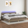 Cama box spring con colchón LED tela gris taupe 200x200 cm de , Camas y somieres - Ref: Foro24-3133985, Precio: 642,82 €, Des...