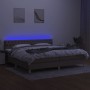 Cama box spring con colchón LED tela gris taupe 200x200 cm de , Camas y somieres - Ref: Foro24-3133985, Precio: 642,82 €, Des...