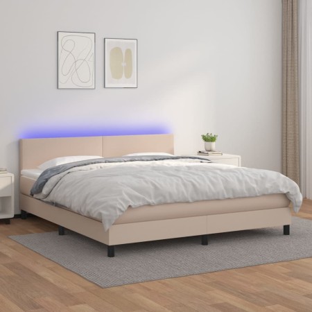 Boxspringbett LED-Matratze Kunstleder Cappuccino 180x200cm von , Betten und Lattenroste - Ref: Foro24-3134122, Preis: 582,99 ...