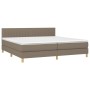 Cama box spring con colchón LED tela gris taupe 200x200 cm de , Camas y somieres - Ref: Foro24-3133905, Precio: 614,51 €, Des...