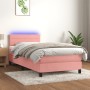 Boxspringbett mit Matratze und LED-Rosa-Samt 90x200 cm von , Betten und Lattenroste - Ref: Foro24-3134446, Preis: 327,99 €, R...