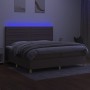 Boxspringbett mit Matratze und LED-Leuchten taupegrauer Stoff 200x200 cm von , Betten und Lattenroste - Ref: Foro24-3135545, ...