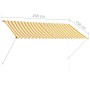 Retractable awning 250x150 cm yellow and white by vidaXL, Awnings - Ref: Foro24-143754, Price: 54,67 €, Discount: %