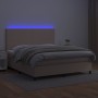 Boxspringbett LED-Matratze Kunstleder Cappuccino 180x200cm von , Betten und Lattenroste - Ref: Foro24-3135842, Preis: 672,05 ...