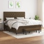 Cama box spring con colchón tela marrón oscuro 160x200 cm de , Camas y somieres - Ref: Foro24-3136848, Precio: 645,35 €, Desc...