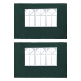 Side walls for party tent with window 2 pcs PE green by vidaXL, Tents and gazebos - Ref: Foro24-45119, Price: 24,78 €, Discou...