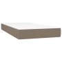 Cama box spring con colchón tela gris taupe 100x200 cm