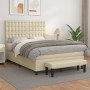 Box spring bed with cream synthetic leather mattress 140x200cm by , Beds and slatted bases - Ref: Foro24-3137667, Price: 529,...