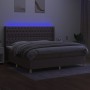 Boxspringbett mit Matratze und LED-Leuchten taupegrauer Stoff 200x200 cm von , Betten und Lattenroste - Ref: Foro24-3139145, ...