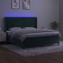 Cama box spring colchón y LED terciopelo verde oscuro 160x200cm de , Camas y somieres - Ref: Foro24-3139454, Precio: 581,97 €...