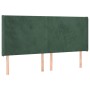 Cama box spring colchón y LED terciopelo verde oscuro 160x200cm