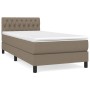 Box spring bed with taupe gray fabric mattress 100x200 cm by , Beds and slatted bases - Ref: Foro24-3140277, Price: 336,99 €,...