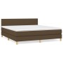 Cama box spring con colchón tela marrón oscuro 180x200 cm de , Camas y somieres - Ref: Foro24-3140476, Precio: 541,46 €, Desc...