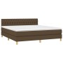 Cama box spring con colchón tela marrón oscuro 180x200 cm de , Camas y somieres - Ref: Foro24-3140876, Precio: 560,50 €, Desc...