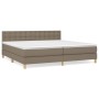 Box spring bed with taupe gray fabric mattress 200x200 cm by , Beds and slatted bases - Ref: Foro24-3140965, Price: 587,99 €,...