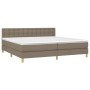 Box spring bed with taupe gray fabric mattress 200x200 cm by , Beds and slatted bases - Ref: Foro24-3140965, Price: 587,99 €,...