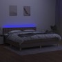 Box spring bed with LED mattress taupe gray fabric 200x200 cm by , Beds and slatted bases - Ref: Foro24-3134065, Price: 589,9...