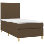 Boxspringbett-Matratze und LED-Leuchten aus dunkelbraunem Stoff, 90 x 200 cm von , Betten und Lattenroste - Ref: Foro24-31352...