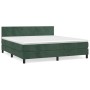 Cama box spring con colchón terciopelo verde oscuro 160x200 cm de , Camas y somieres - Ref: Foro24-3141194, Precio: 476,63 €,...