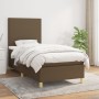 Cama box spring con colchón tela marrón oscuro 90x200 cm de , Camas y somieres - Ref: Foro24-3142148, Precio: 377,62 €, Descu...