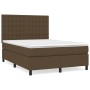 Cama box spring con colchón tela marrón oscuro 140x190 cm de , Camas y somieres - Ref: Foro24-3142092, Precio: 515,08 €, Desc...