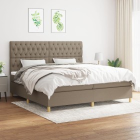 Box spring bed with taupe gray fabric mattress 200x200 cm by , Beds and slatted bases - Ref: Foro24-3142605, Price: 778,80 €,...