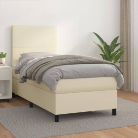 Cama box spring con colchón cuero sintético crema 80x200 cm de , Camas y somieres - Ref: Foro24-3142691, Precio: 327,99 €, De...