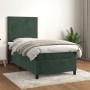 Box spring bed with dark green velvet mattress 100x200 cm by , Beds and slatted bases - Ref: Foro24-3142890, Price: 382,93 €,...