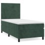 Cama box spring con colchón terciopelo verde oscuro 100x200 cm de , Camas y somieres - Ref: Foro24-3142890, Precio: 375,50 €,...