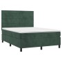 Cama box spring con colchón terciopelo verde oscuro 140x190 cm de , Camas y somieres - Ref: Foro24-3143082, Precio: 511,15 €,...