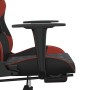 Gaming chair with footrest synthetic leather black red red by , Gaming chairs - Ref: Foro24-3143771, Price: 136,99 €, Discoun...