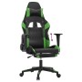 Gaming chair with footrest black green synthetic leather by , Gaming chairs - Ref: Foro24-3143767, Price: 145,49 €, Discount: %